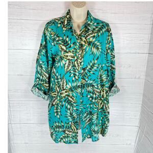 C‎ & C California small women 100% linen button shirt dress beachy resort vacati